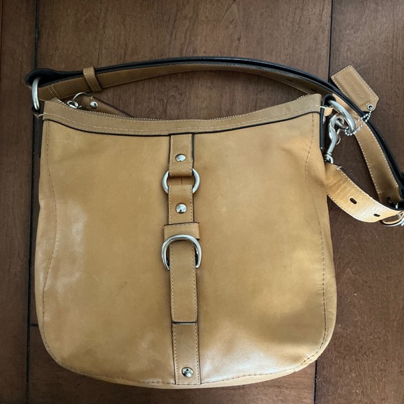 Vintage Coach Chelsea Leather Shoulder Bag Cognac Hobo Purse Adjustable Strap - Picture 3 of 12
